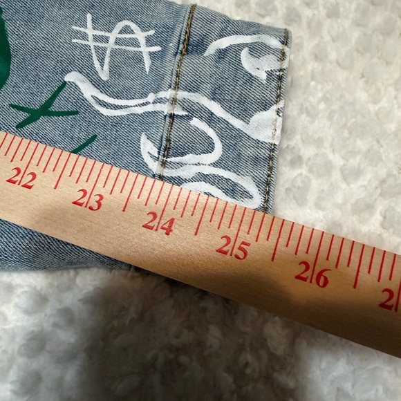 NEW Waimea Denim Jean Jacket Mens M Paint Splatter Streetwear Urban Hip Hop 90s - Picture 13 of 16